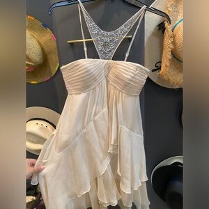 BCBG ruffled sequined mini dress